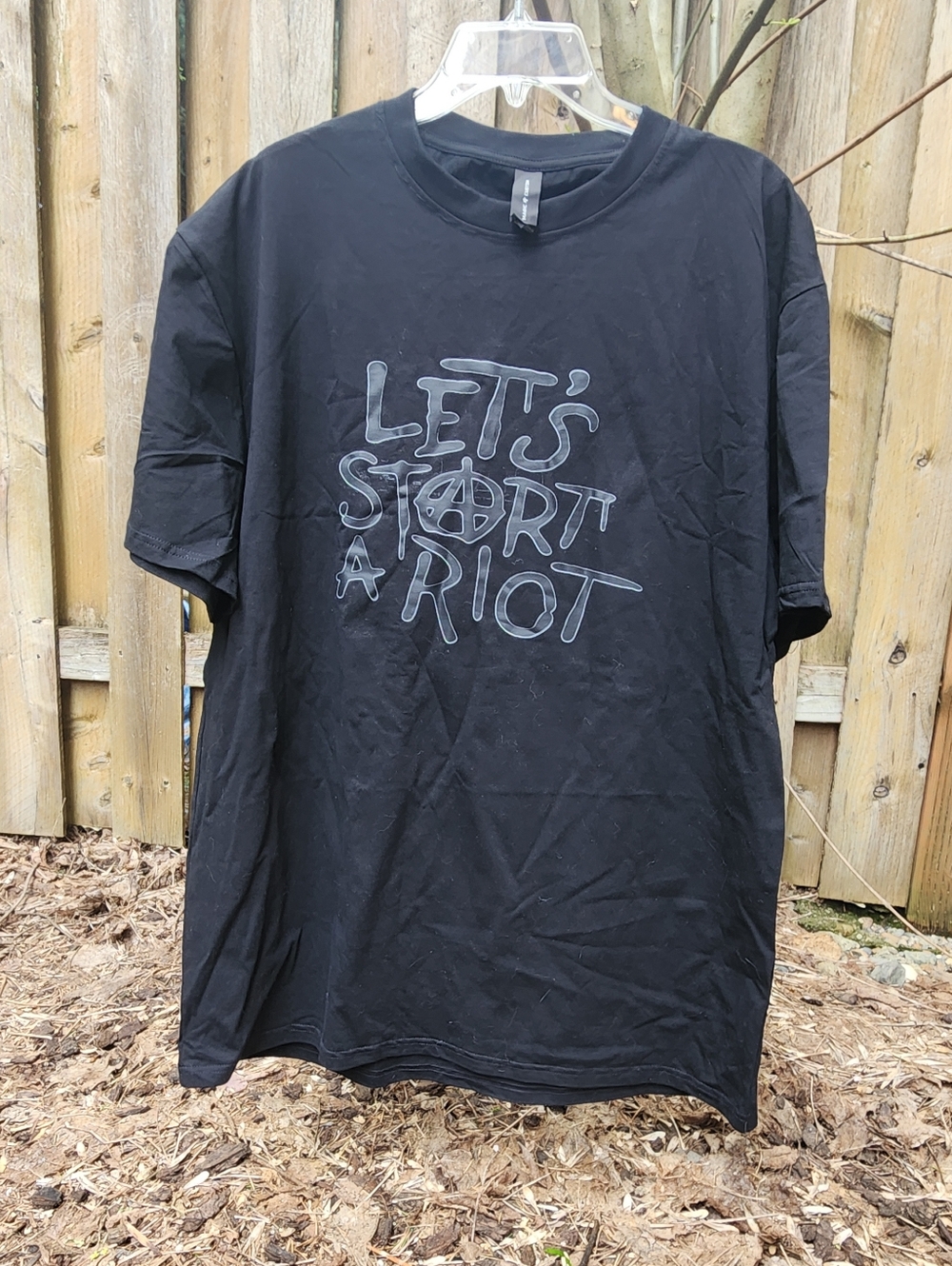 NWOT Unisex XL Black Graphic Tshirt -  Let's Start A PARTY - 100% Cotton